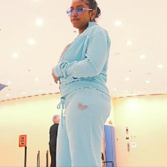 TWISTED HEART AMERICA 3 PIECE SWAVORSKI SWEAT SUIT Y2K RARE - Picture 2 of 8